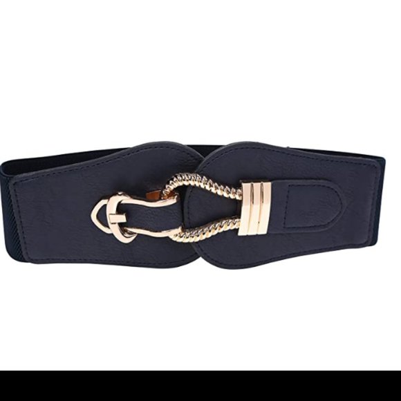 Wide Elastic Vintage Cinch Buckle Retro Belt